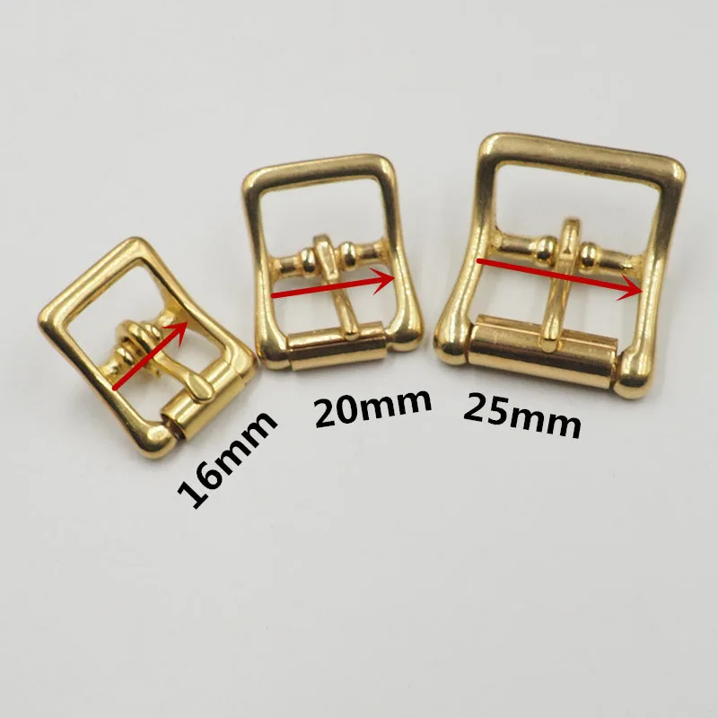 1pc Retro Sample Brass Roller Buckle DIY leather craft solid brass women belt pin buckle inner width 16mm 20mm 25mm Accessories