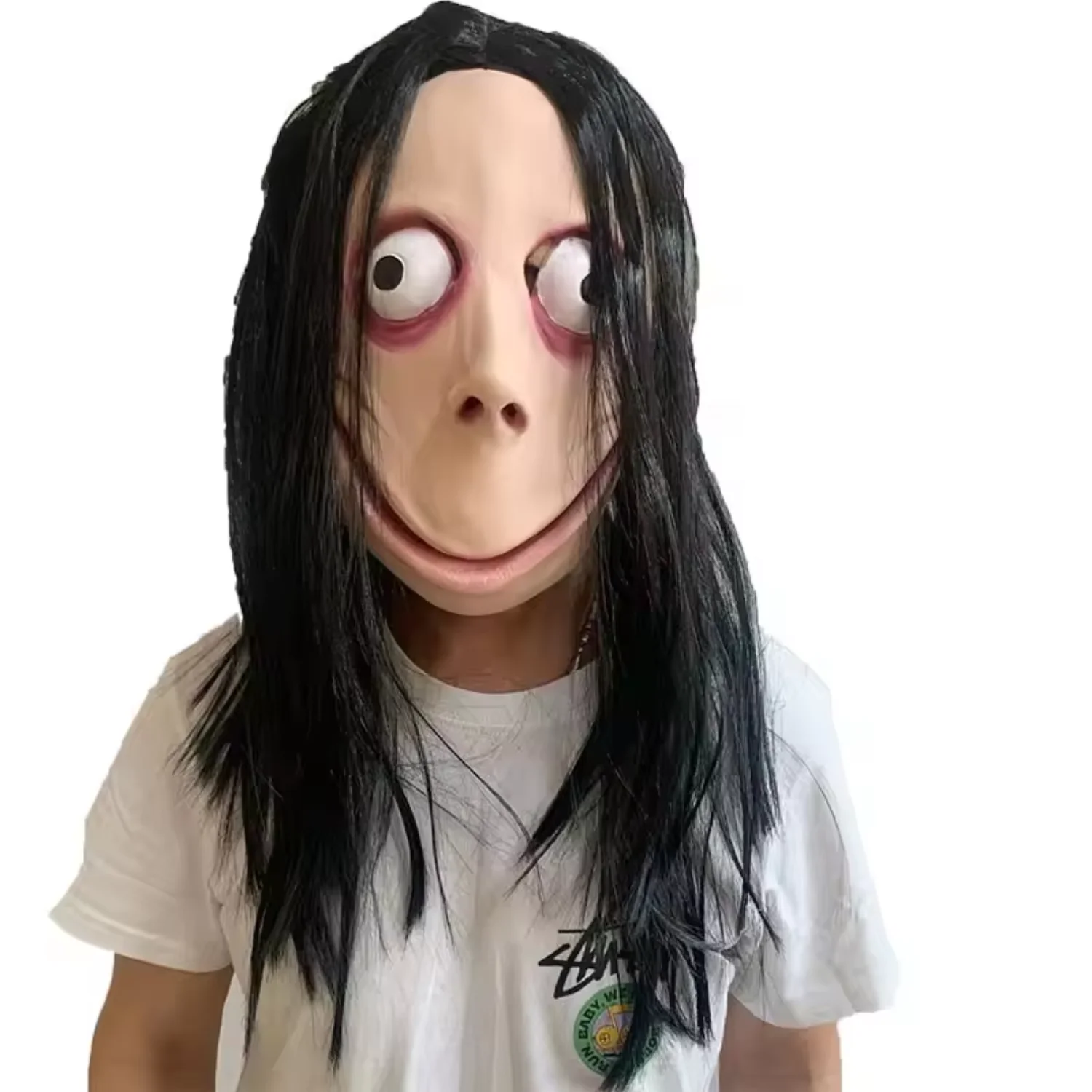 

Hot selling Scary Creepy Children Kids Face Mask Masquerade Cosplay Party Props Baby Momo Ghost Doll Halloween Mask