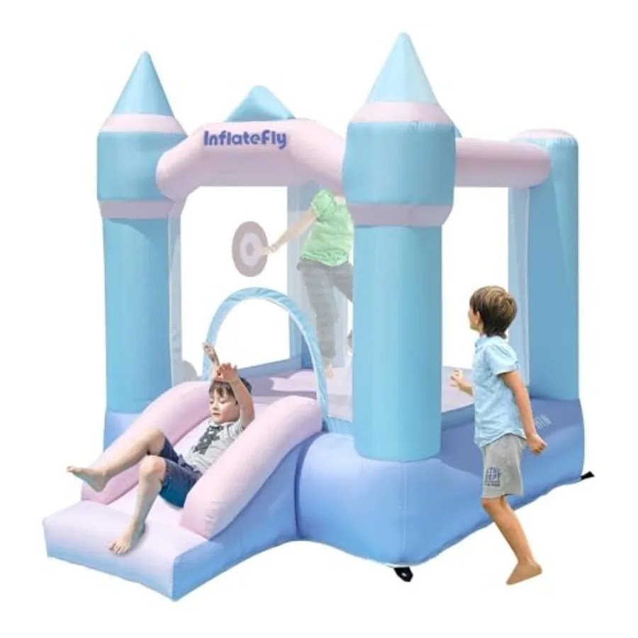 Bounce House with Slide for Toddlers Bouncer Inflatable Bouncy Castle with Blower Basketball Hoop for Backyard Wedding Cute and