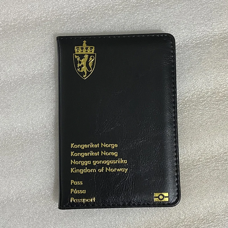 Kingdom of Norway Passport Cover Women Covers for Passports Kongeriket Norge Passport Holder Black pu Leather