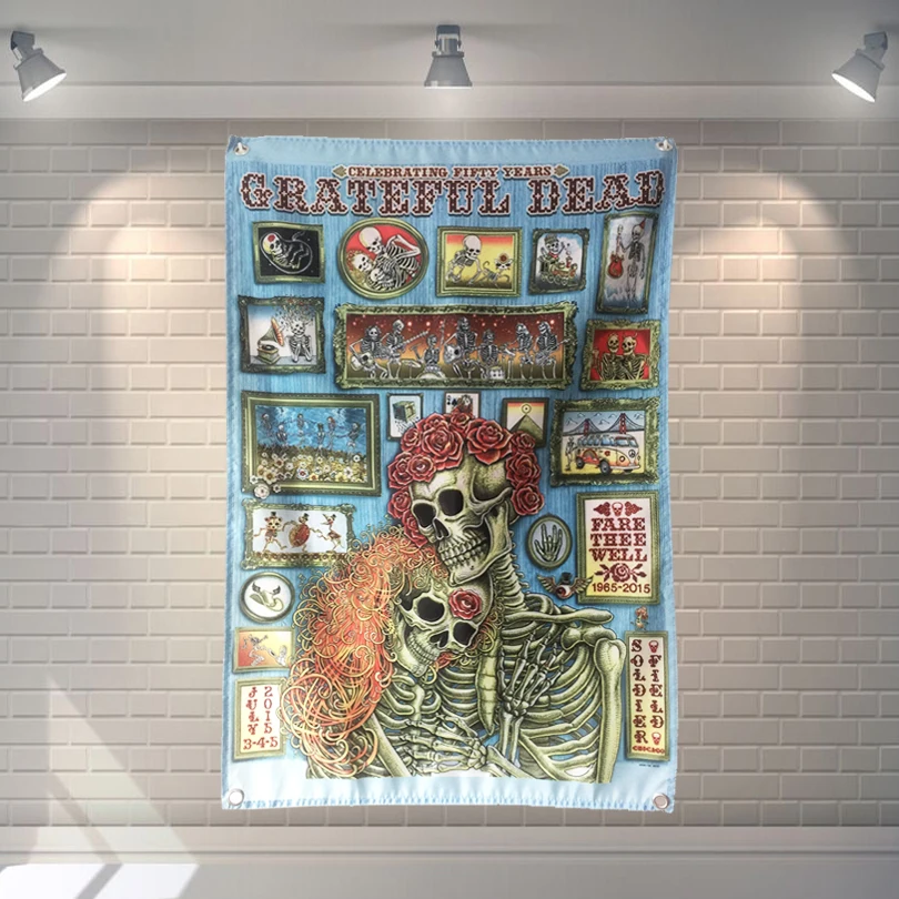 

"Greatful Dead" Big size rock band Sign retro poster 56X36 inches HD Banners Flags cloth art Living room decor