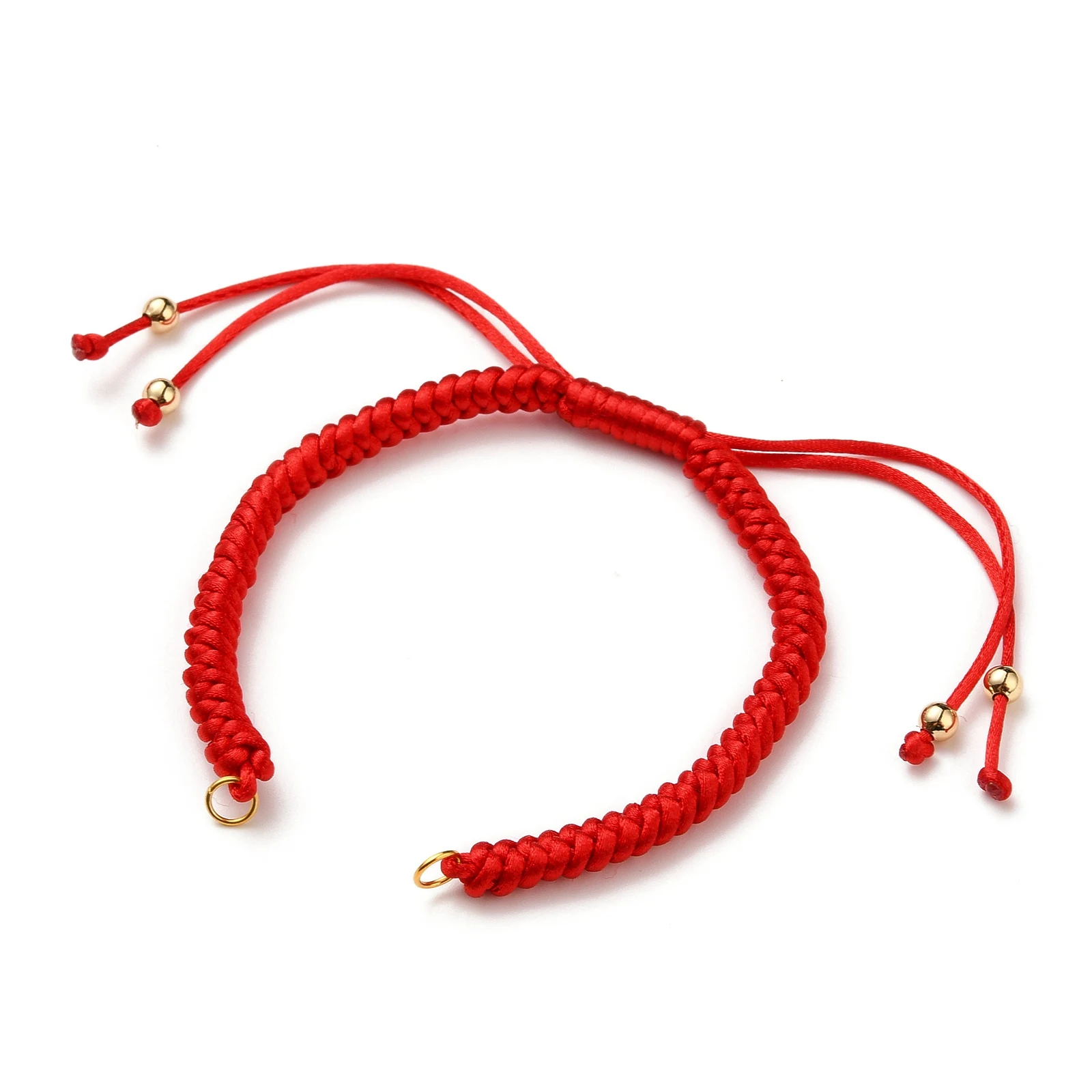 20Pcs Adjustable Braided Nylon Bracelet Making with 304 Stainless Steel Jump Rings & Round Brass Beads for Jewelry Making