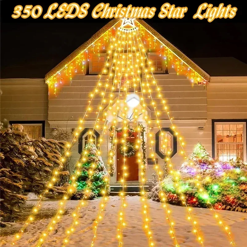 350 LED String Lights Outdoor Waterproof Fairy Lights With 8 Modes Copper Wire lamp Garden Wedding Christmas Tree Decorations