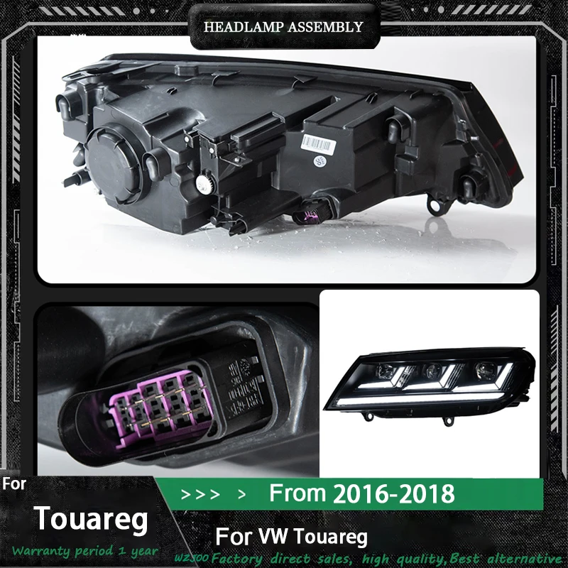

Car Styling for VW Touareg LED Headlight 2016-2019 Touareg LED DRL Hid Option Head Lamp Angel Eye Bi Xenon Beam Accessories