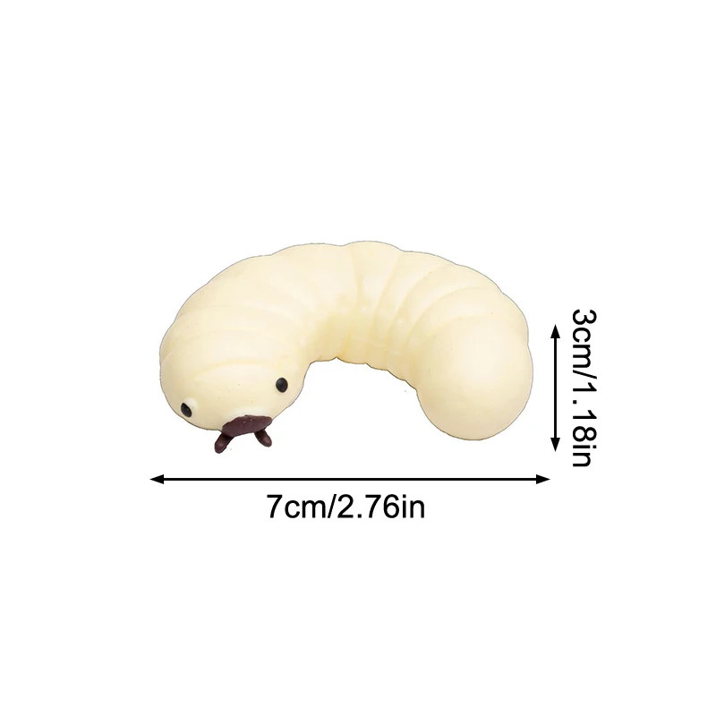 Jouets Mochi doux à rebond lent, Simulation de vers de farine de soja, jouet anti-Stress, jouet créatif et amusant à presser, Fidget sensoriel, cadeaux