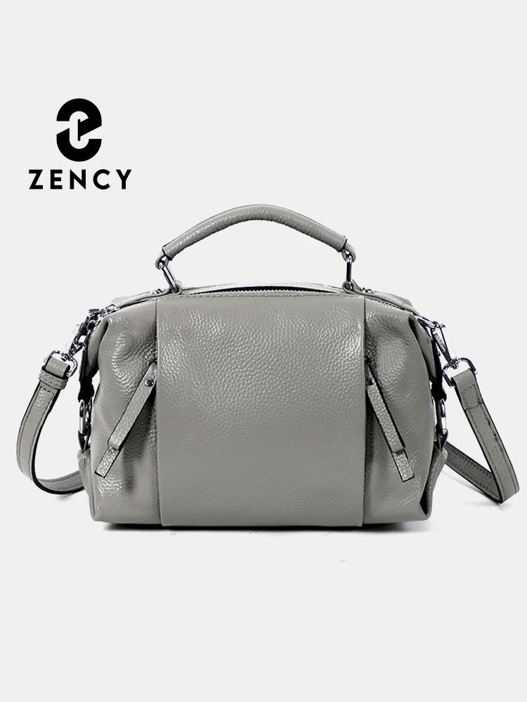 

Zency Women's Genuine Leather Bag Simple High Quality Roomy Tote Crossbody Bag Small Vintage Boston Handbag Female Shoulder Bags