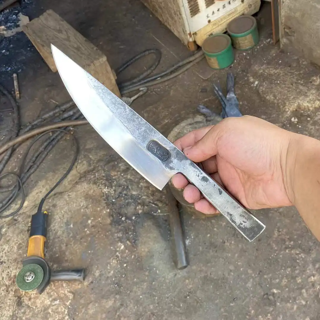 7.5 بوصة سكين الطاهي مسحوق سبائك الصلب شفرة جزار الساطور اللحوم تقطيع الخضروات اليدوية مزورة الكل في واحد سكاكين المطبخ