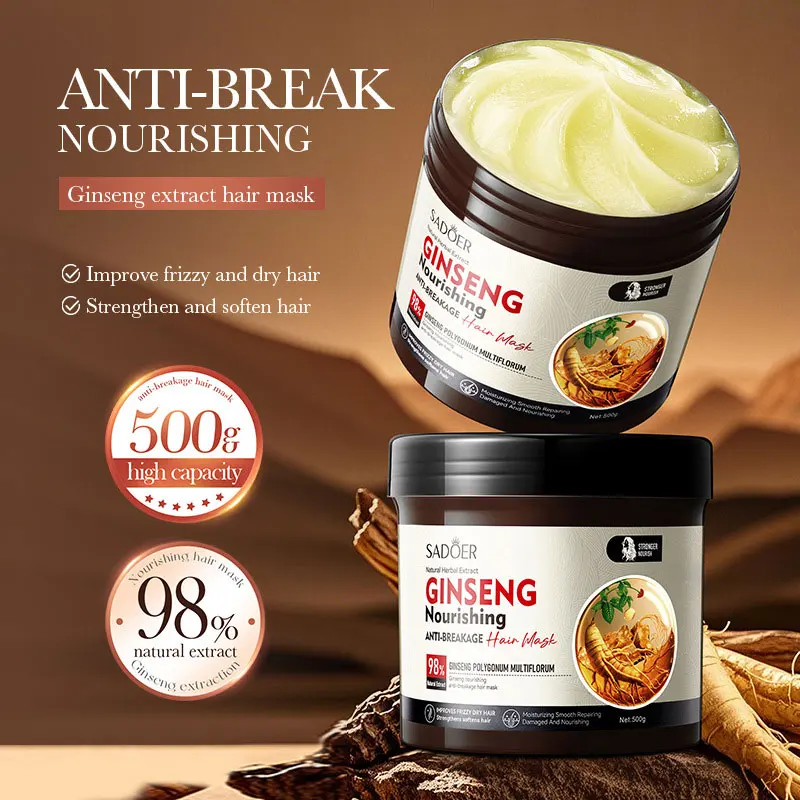 500ml SADOER Ginseng Polygonum Multiflorum Nourishing and Preventing Hair Mask Soft and Fluffy Moisturizing Hair Care Products