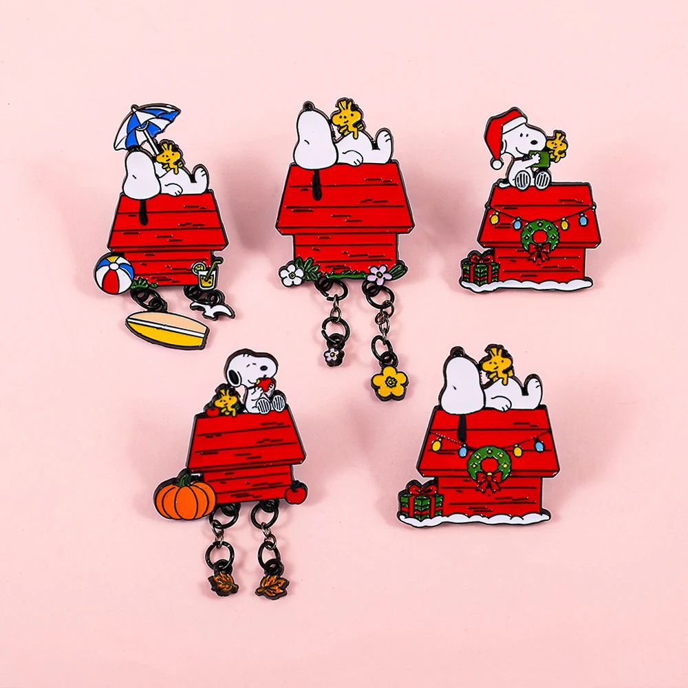 Kawaii Cartoon Puppy Christmas Series Pin Badge Exquisite Jacket Hat Clothing Accessories Suitable for Christmas Party Gifts