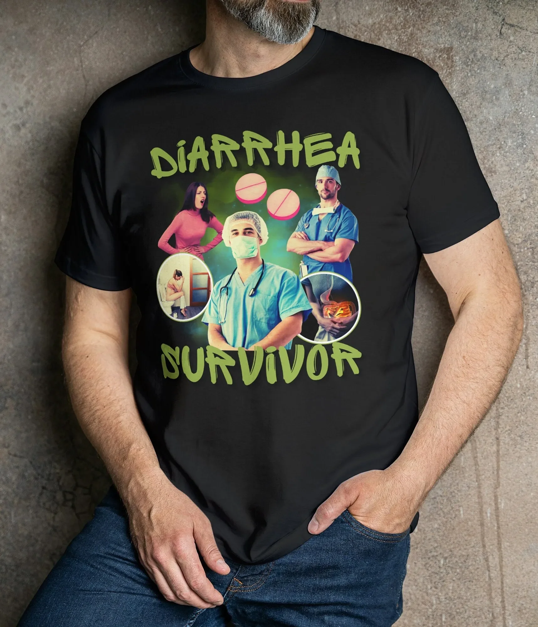 Diarrhea Survivor T Shirt Weird Oddly Specific Funny Offensive Meme Sarcastic Y2K