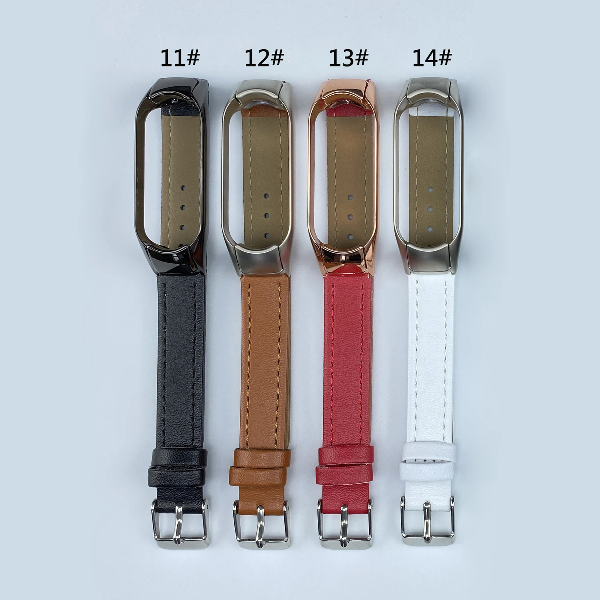 Leather Strap for Xiaomi Mi Band 3 / 4 / 5 / 6 Cowhide Replacement Wristband