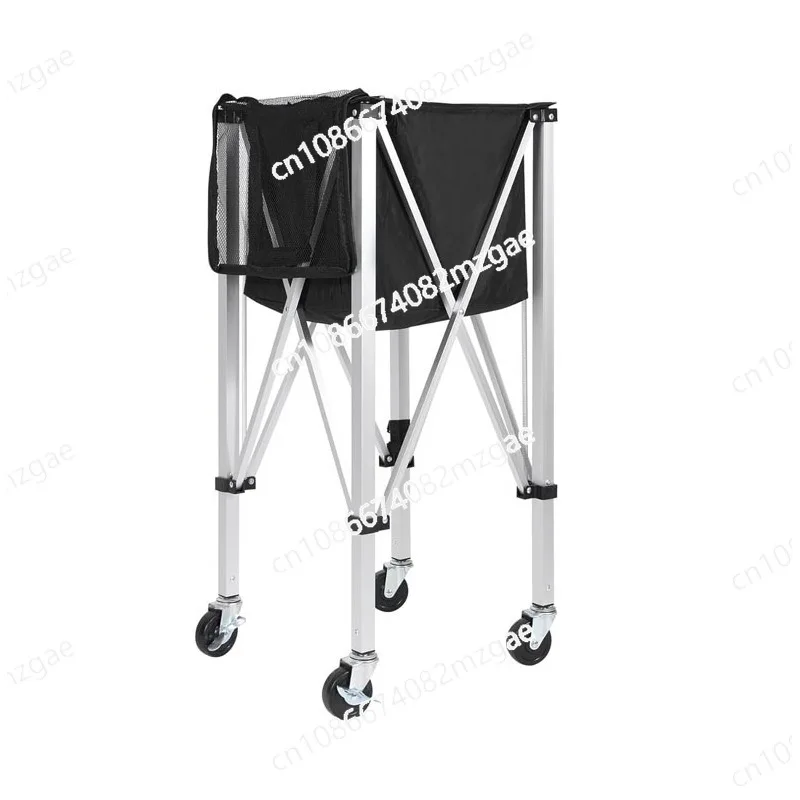 Portable folding aluminum alloy volleyball cart, football basketball  mobile car, basket-picking tennis cart