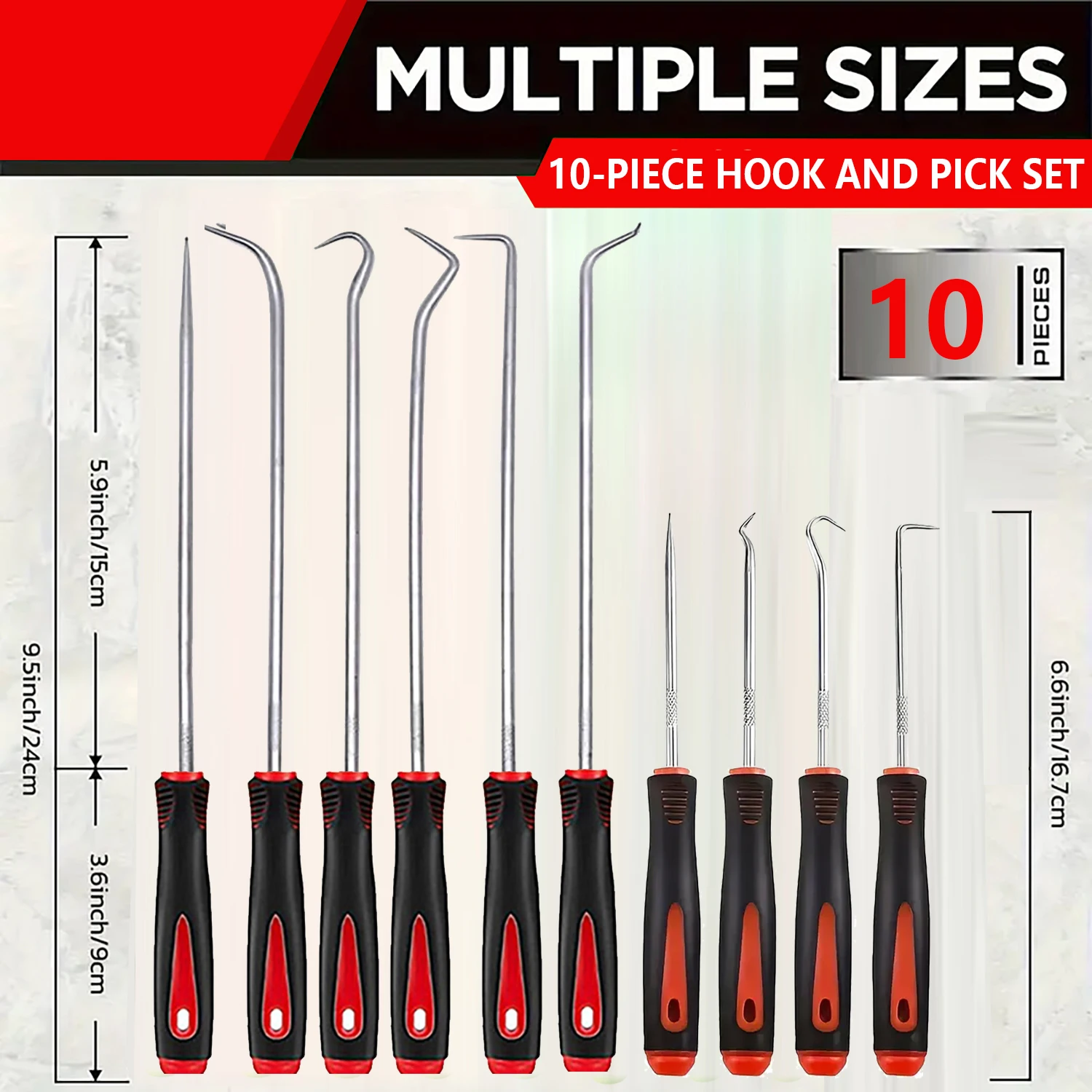 10-Pack Precision Car Oil Seal Screwdriver Set O-Ring Gasket Puller Removal Tool Pick Hook Durable Tool