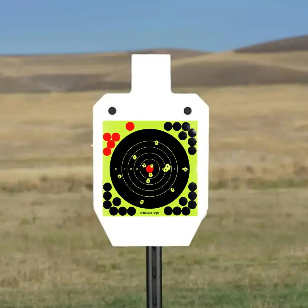 10 Pcs 8-Inch Splatter Target Sticker Self Adhesive Bullseye Fluorescent Yellow Shoot Target for Outdoor Indoor Shoot Practice