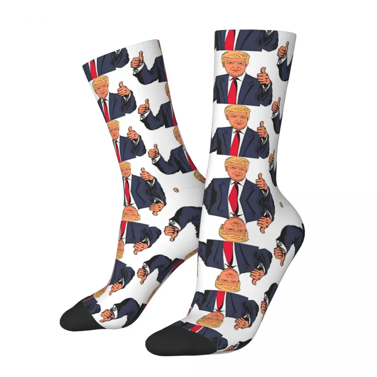 Autumn Winter Casual Unisex Angry Trump Fake President Of Usa Socks Proud American Sweat Absorbing Middle Tube Socks