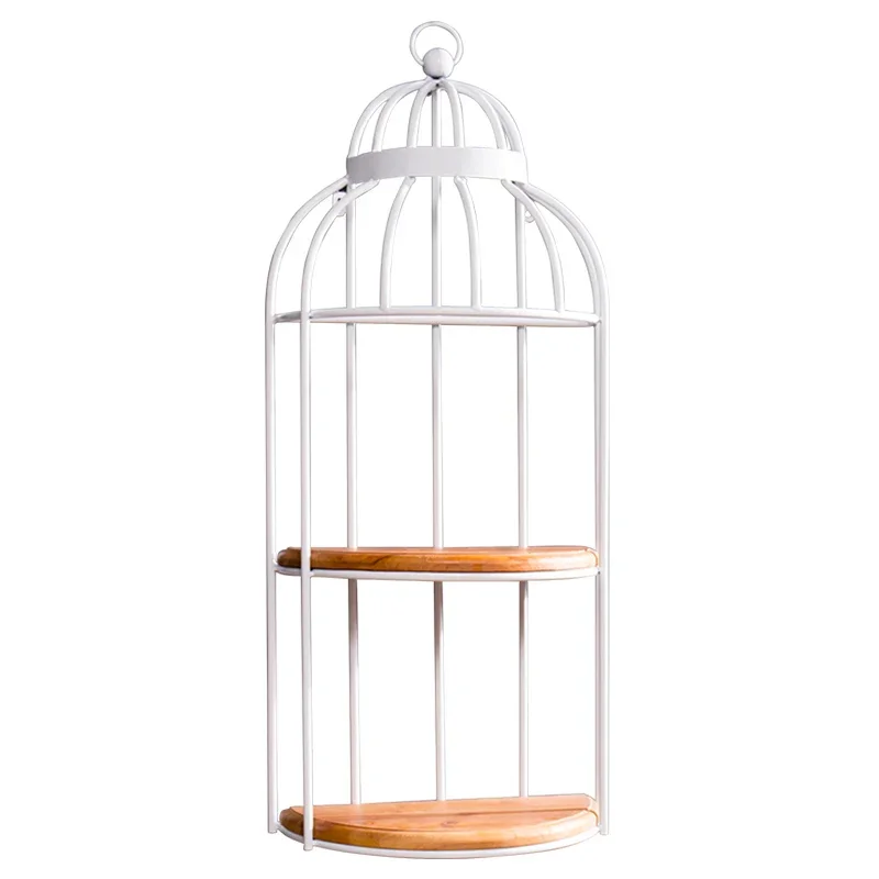 Nordic Wrought Iron Birdcage Rack Floor-standing Multi-layer Bird Cage Rack Bookshelf Ornament Decoration for Home Furniture