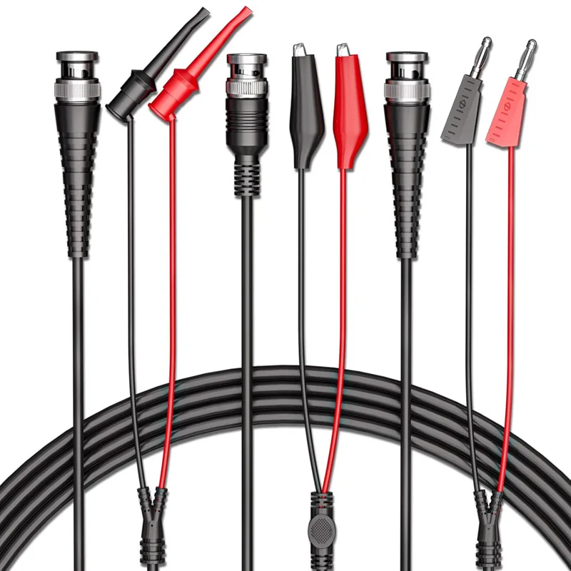 BNC test line oscilloscope probe wire revolution double head stackable signal source hook clamp connection wire