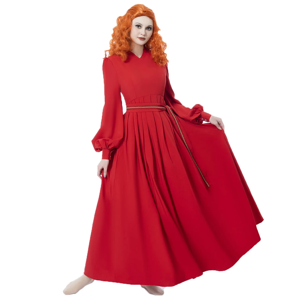 

Princess Bride Cosplay Costume Buttercup Inspired Red Dress Women's Vintage Regency Long Bridal Wedding Party Gown