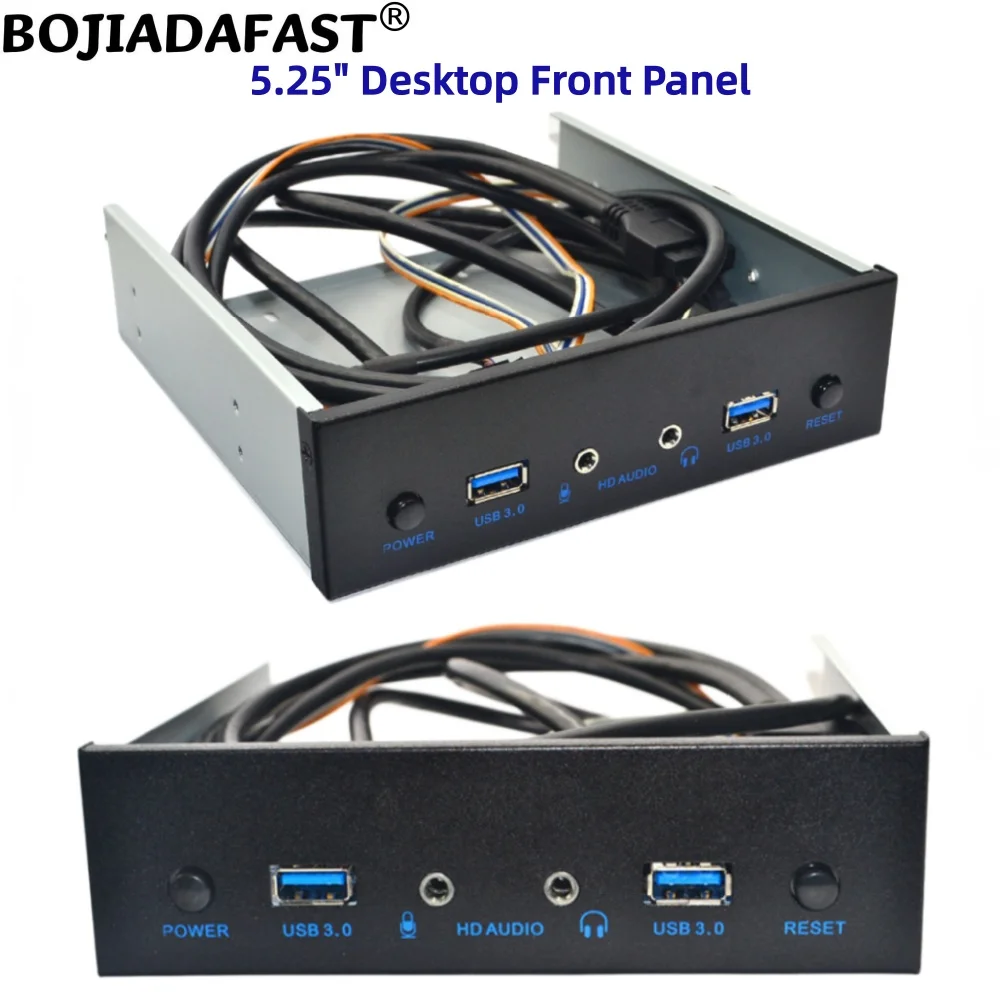 5.25" CD-Driver Desktop Front Panel With 2 5Gbps USB 3.0 + 3.5MM HD Audio Port + Power Reset Button For PC Computer Case