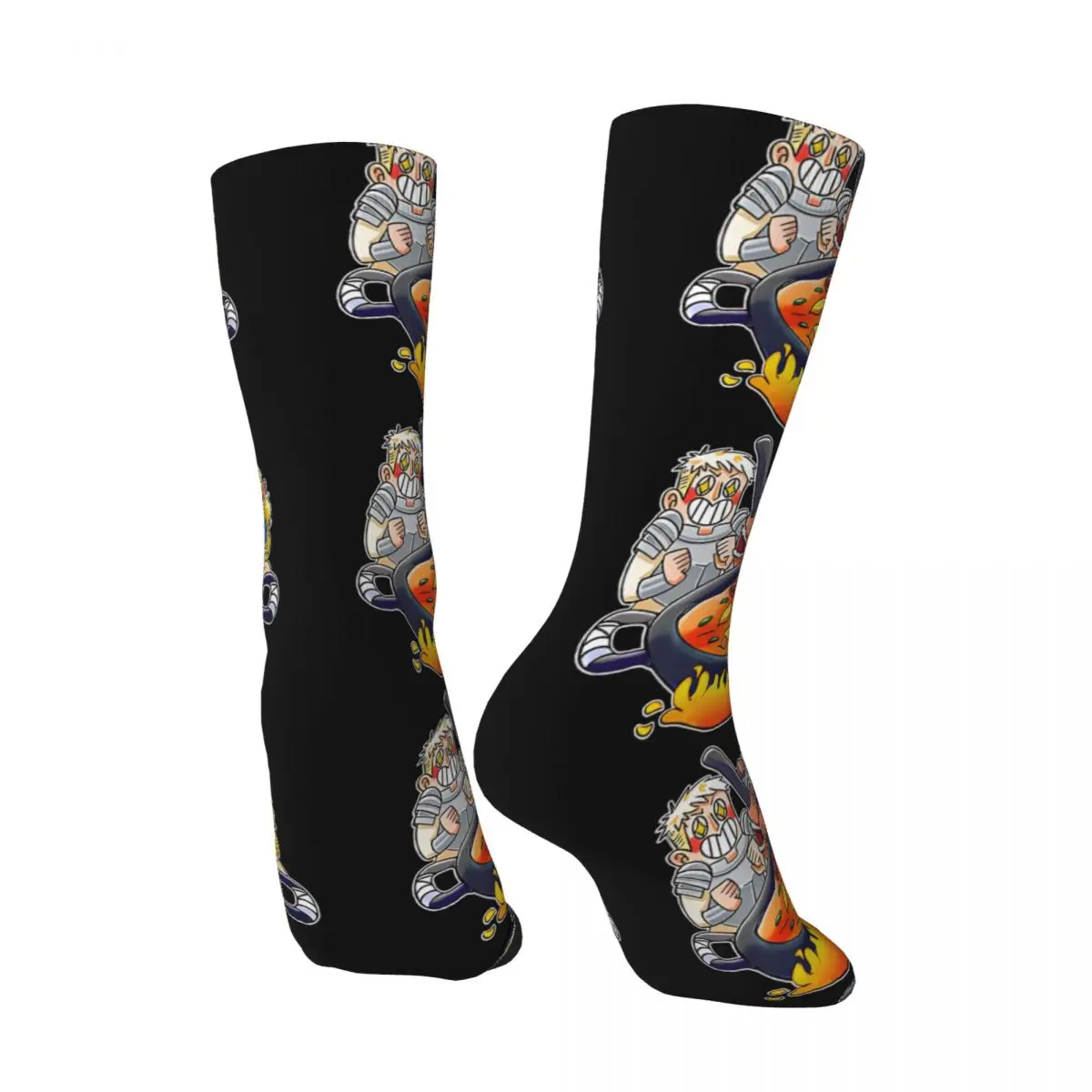 Happy Funny Delicious Men's Socks Retro Harajuku Dungeon Meshi Hip Hop Novelty Seamless Crew Crazy Sock Gift Printed