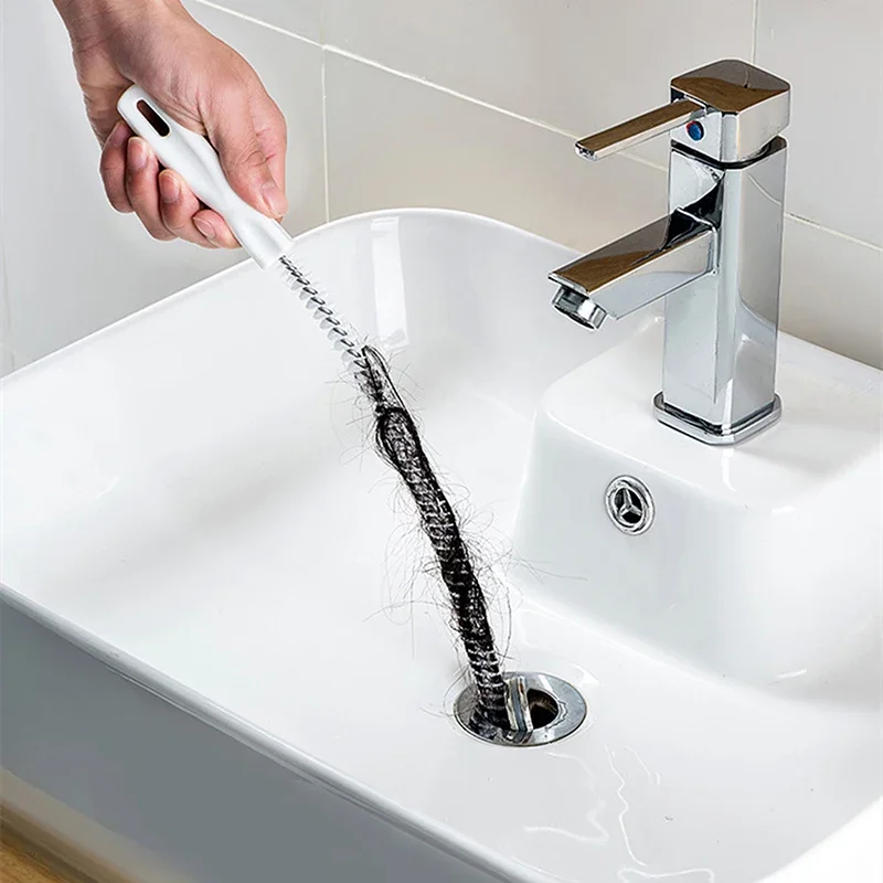 Pipe Dredging Brush Long Clean Kitchen Bathroom Hair Sewer Sink Cleaning Drain Pipe Flexible Cleaner Clog Plug Hole Remover Tool image 3