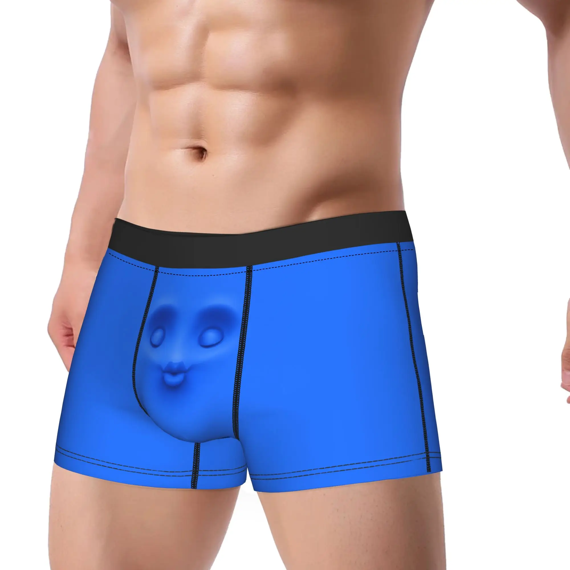 Men's Funny Expression Face Silly Smile Playful Underwear  Funny Boxer Briefs Shorts Panties Male Polyester Underpants M-XXL
