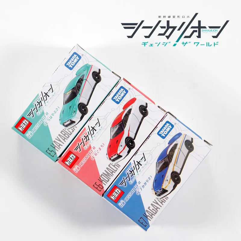 Original TAKARA TOMY Dream Tomica Shinkansen CW Nissan GT-R E7 Shiny 1/64 Diecast Alloy Model Car with Openable Doors Suspension
