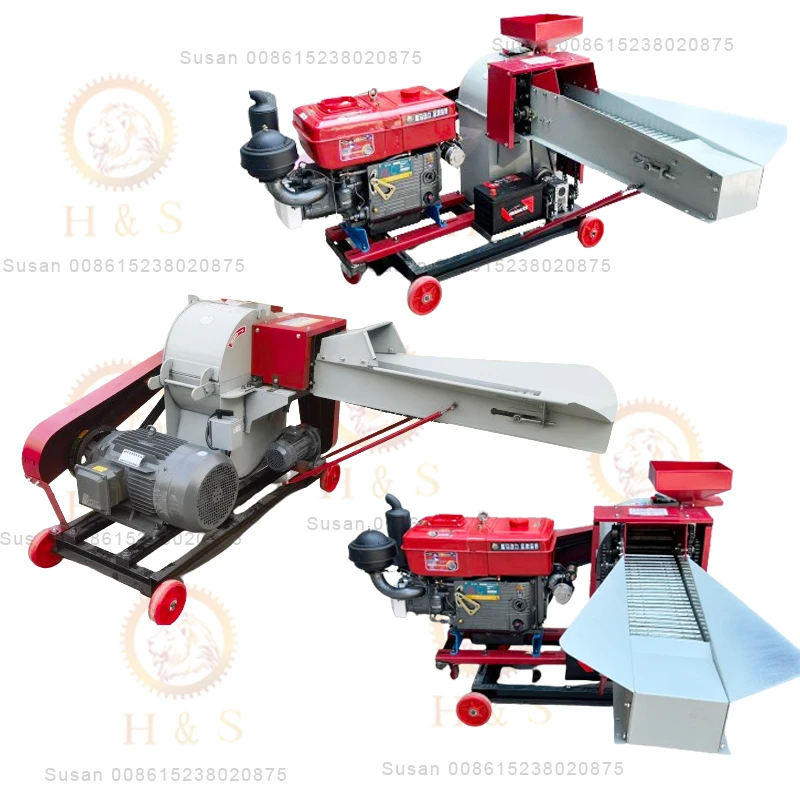 

Electric/Di esel Animal fodder corn stalk grass cutting machine chaff cutter sliage chopper for livestock cattle farm
