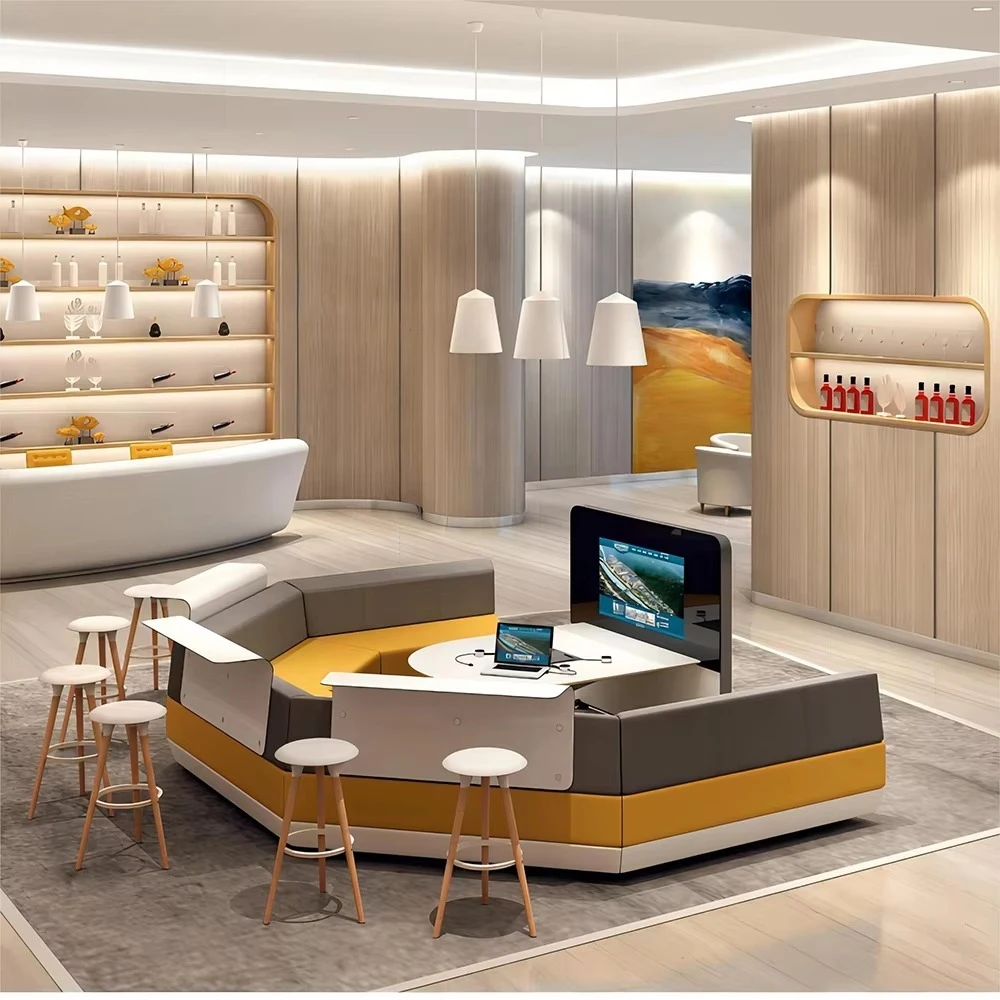 Modular Office Furniture Meeting Room Collaborative Sofa Set Open Work Area Imeeting Function Informal Meeting System with TV