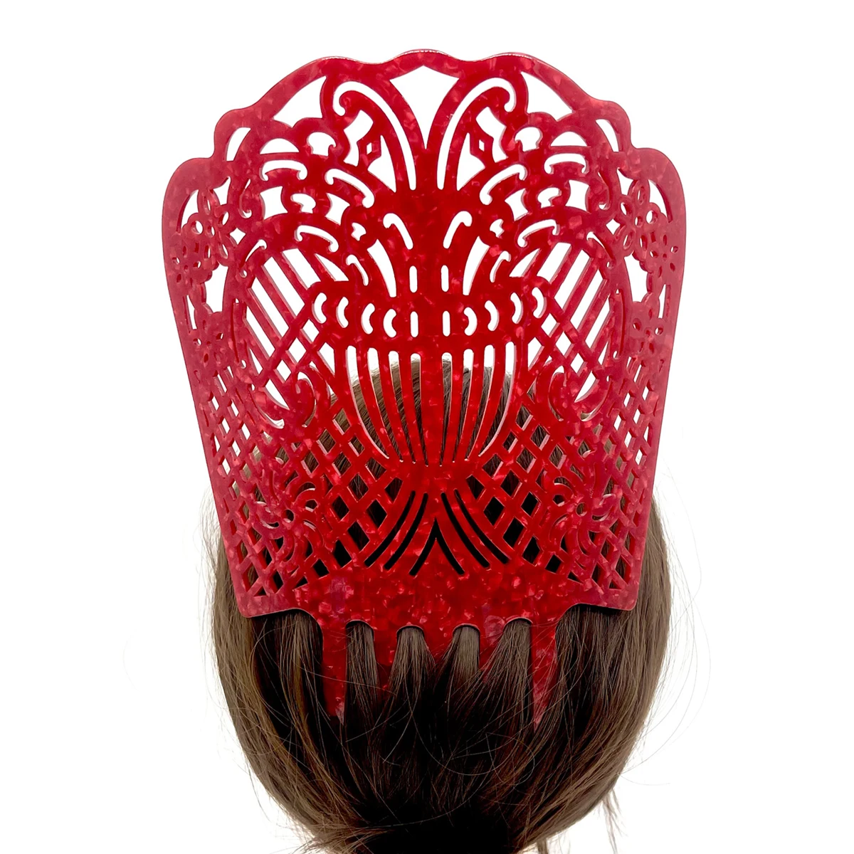Vintage High Hair Combs Colorful Acetate Hair Accessories Faux Tortoise shell Hair clips Women jewelry gift