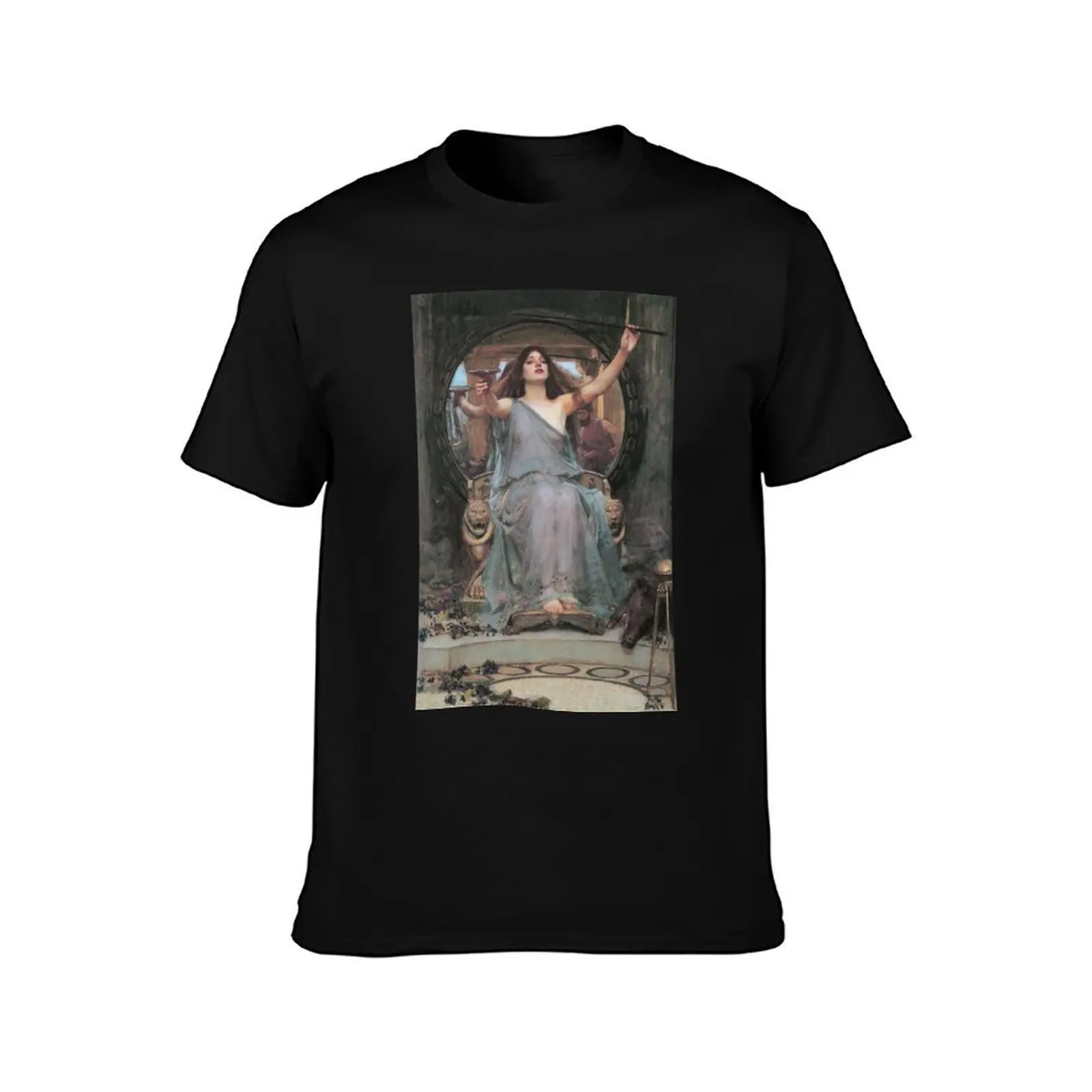 Vintage John William Waterhouse - Circe Offering The Cup To Odysseus 1891 Fine Art T-Shirt Large Size Short Sleeve T-Shirt