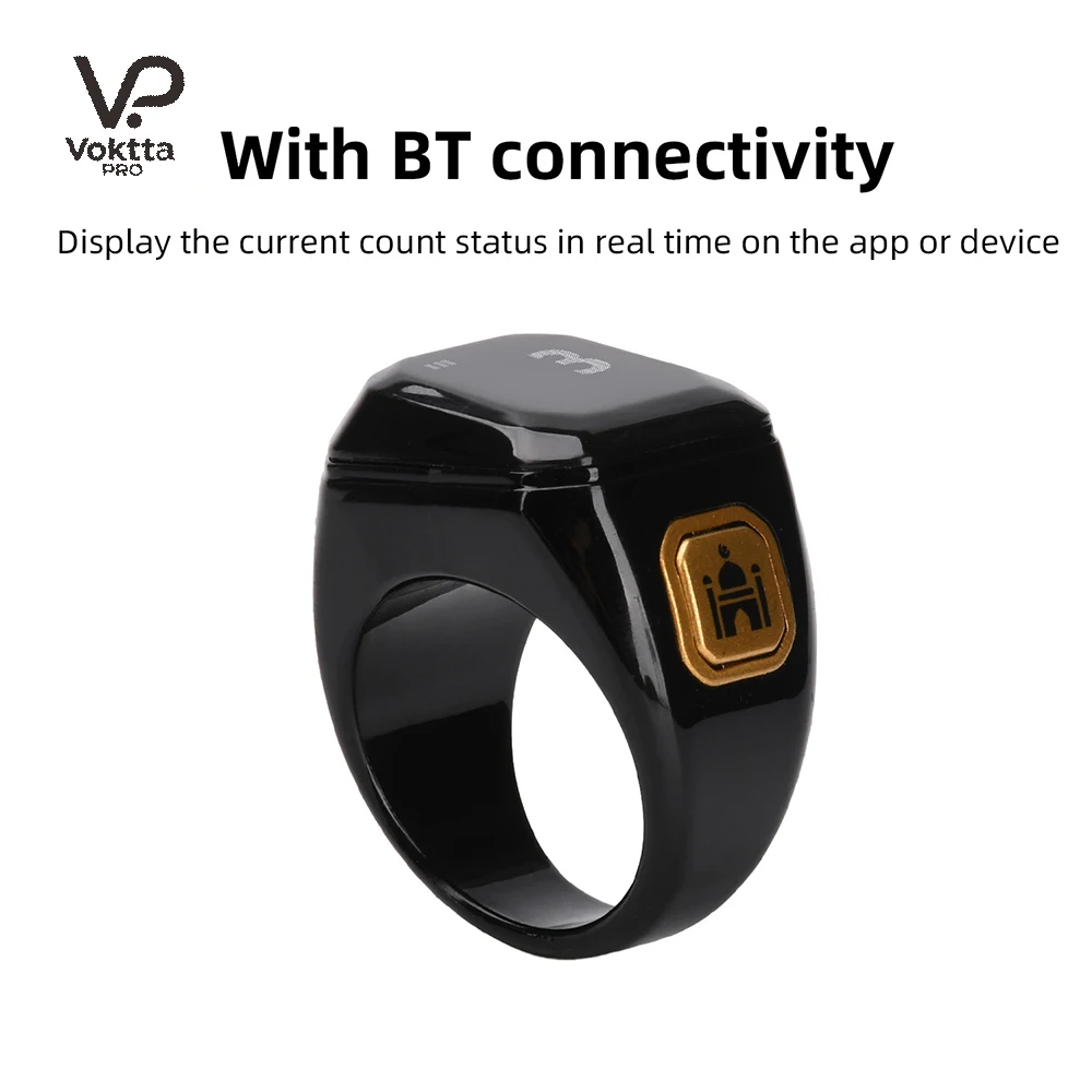 OLED Digital Zikr Ring Counters Bluetooth App Tasbih Tally Counter for Muslims Prayer Time Vibration Reminder Alarm Clock