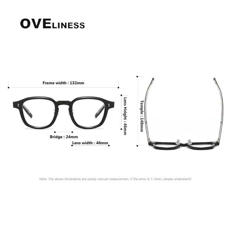 2023 Acetate Glasses Frame Men women Vintage myopia Prescription Eyeglasses frames Women Optical Spectacles Korean male Eyewear