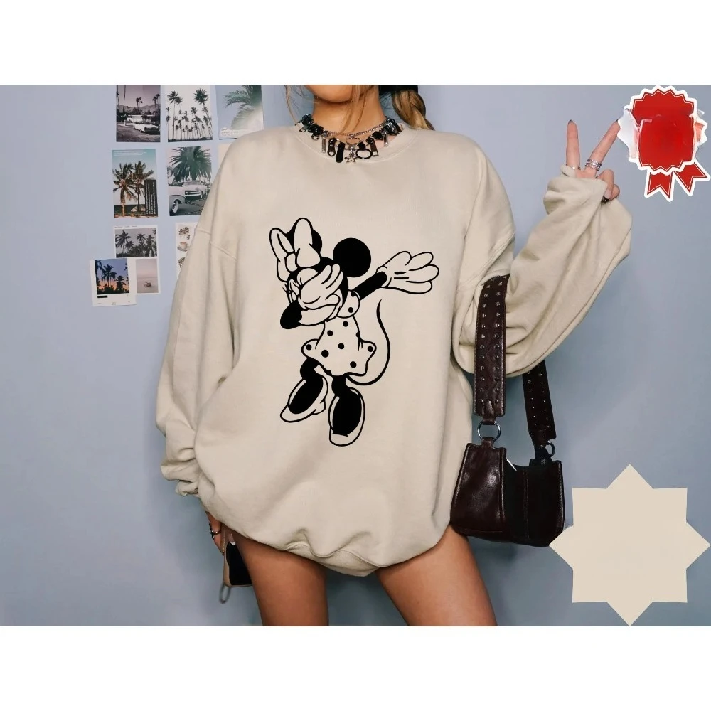 

2025: пуловер с принтом Микки Диснея на осень и зиму, модная и милая свободная и теплая толстовка для пар для девочек