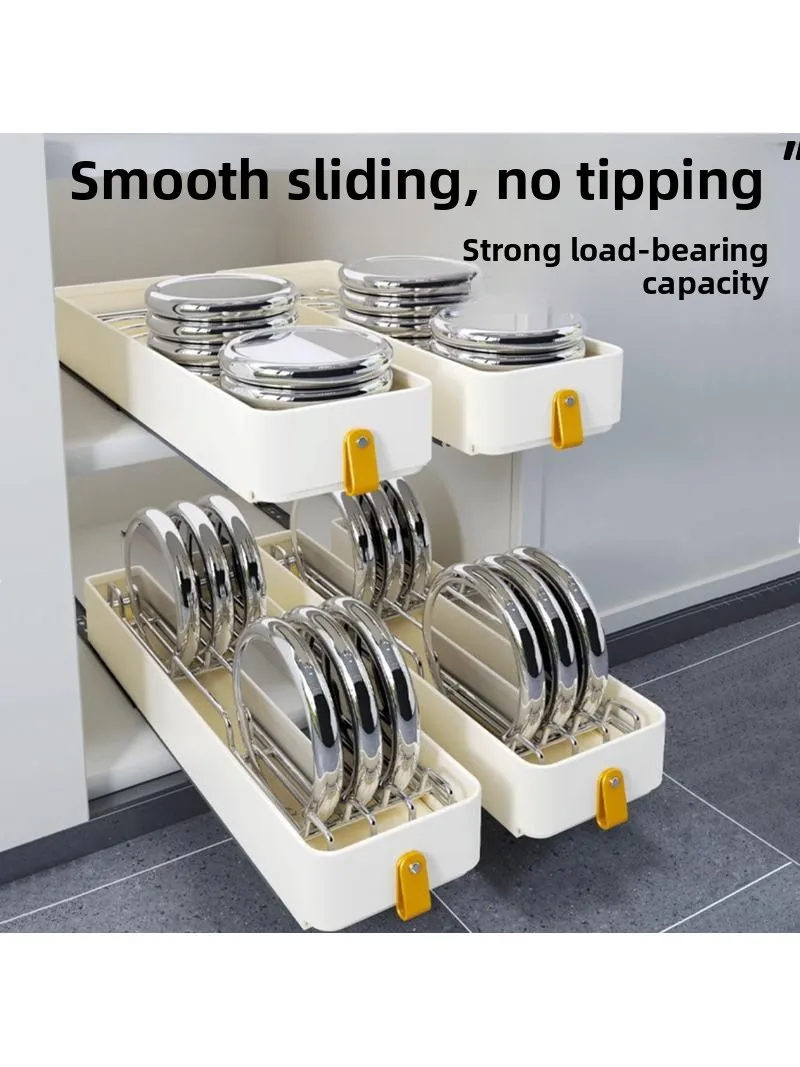 Kitchen Narrow Cabinet Pull out Basket Dish Drain Rack Cabinet  Bowl Drawer Style Drainage Shelf Stainless Steel Material