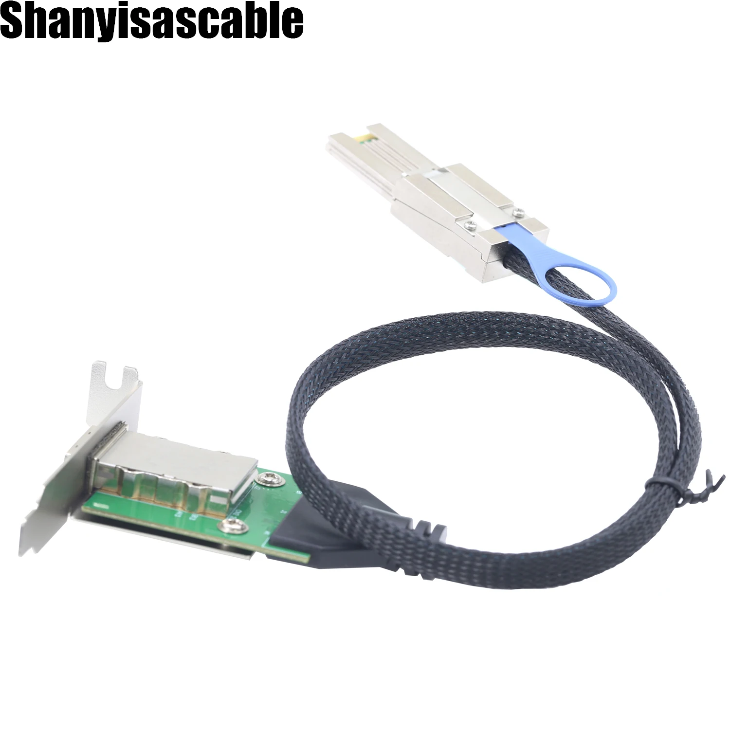 0.5M Mini SAS External SFF-8088 Male to SFF-8088 Female 26Pin Extension Cable 50cm PCBA with Low Profile Bracket