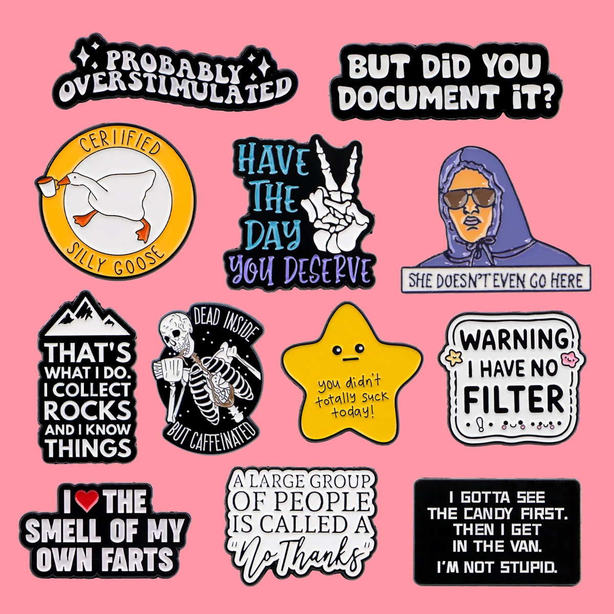 Broche esmaltado con citas de femininismo, broche divertido de estrella de ganso tonto, alfileres de solapa, insignia en mochila, accesorios de ropa, regalos de joyería de moda