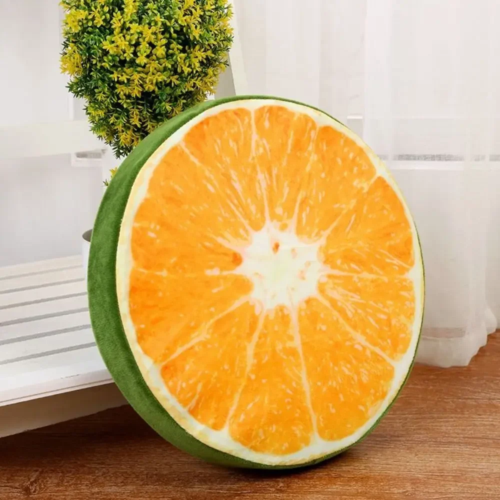 Relaxing 33cm 3D Fruit Seat Cushion Funny Fruit Round Stuffed Cushion Butt Relaxing Throw Pillows Chair