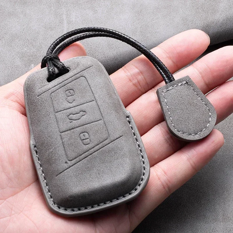 Leather Car Key Case Cover Shell For Vw Santana Volkswagen Polo Bora Tiguan Passat B5 B6 B7 B8 Golf 4 5 6 MK6 Jetta Lavida Skoda