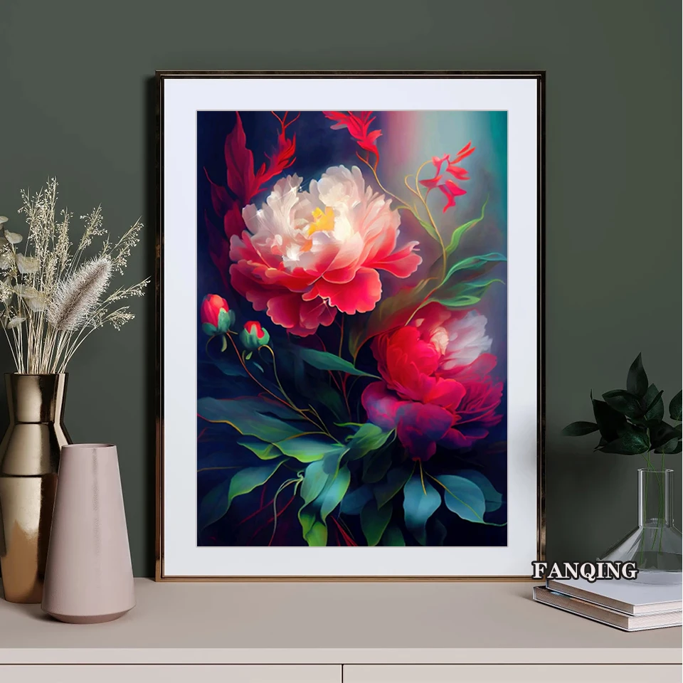 5D DIY Diamond Painting New Arrival Flowers Full Diamond Mosaic Embroidery Camellia Cross Stitch Art Handicraft Home Decor