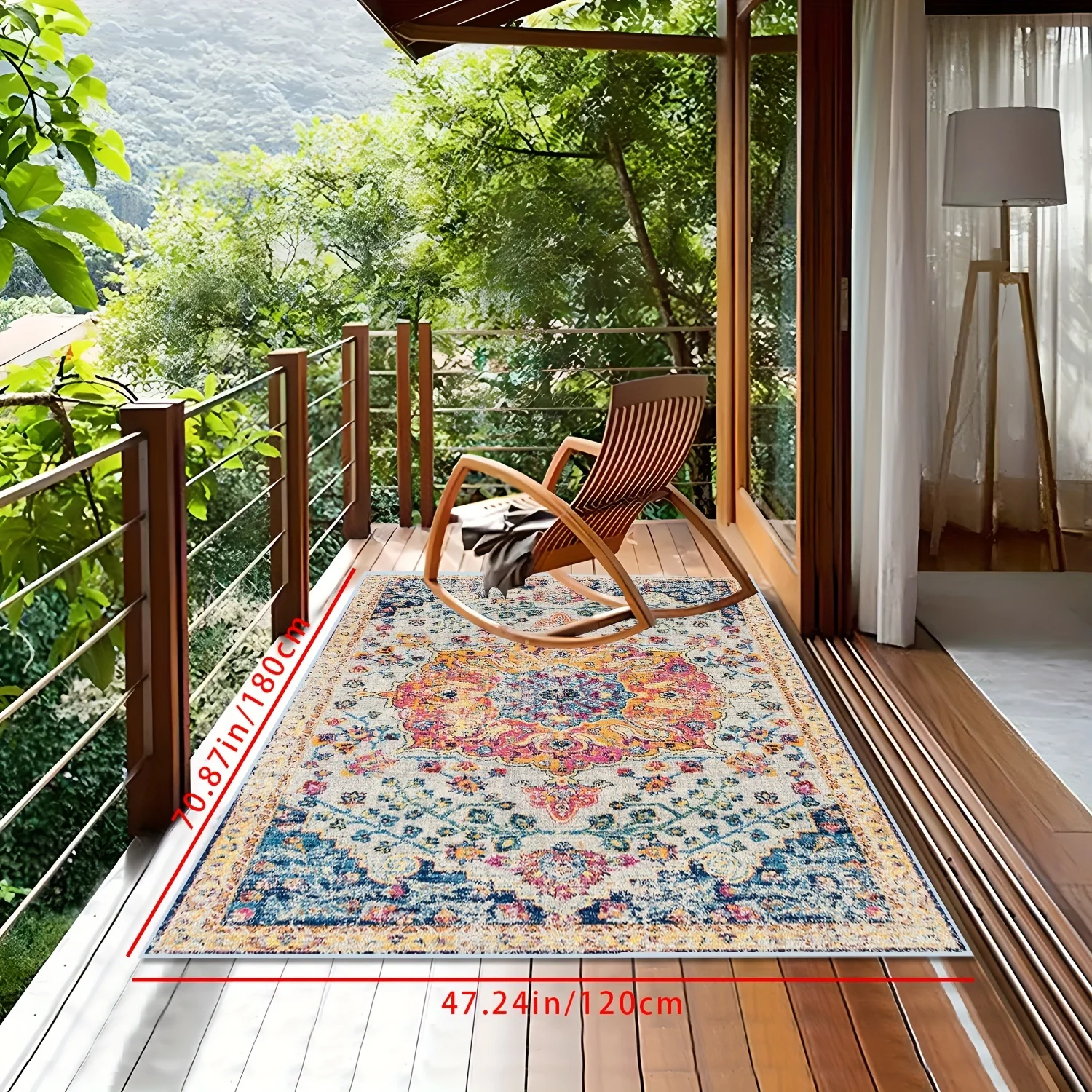 VIKAMA Bohemian Style Carpet Lightweight Outdoor Carpet Door Mat Kitchen Rug Carpet For Living Room Rug For Bedroom Home Decor