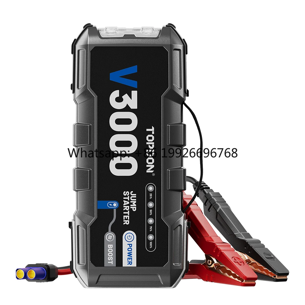 

Портативное пусковое устройство V3000 24000 мАч 3000А для автомобиля, многофункциональный бустер для аккумулятора, суперконденсаторный пусковой стартер