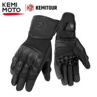 KEMIMOTO Winter Leather Motorcycle Gloves Men's Women's Retro Moto Gloves Waterproof Touch Screen For Cycling Scooter Touring