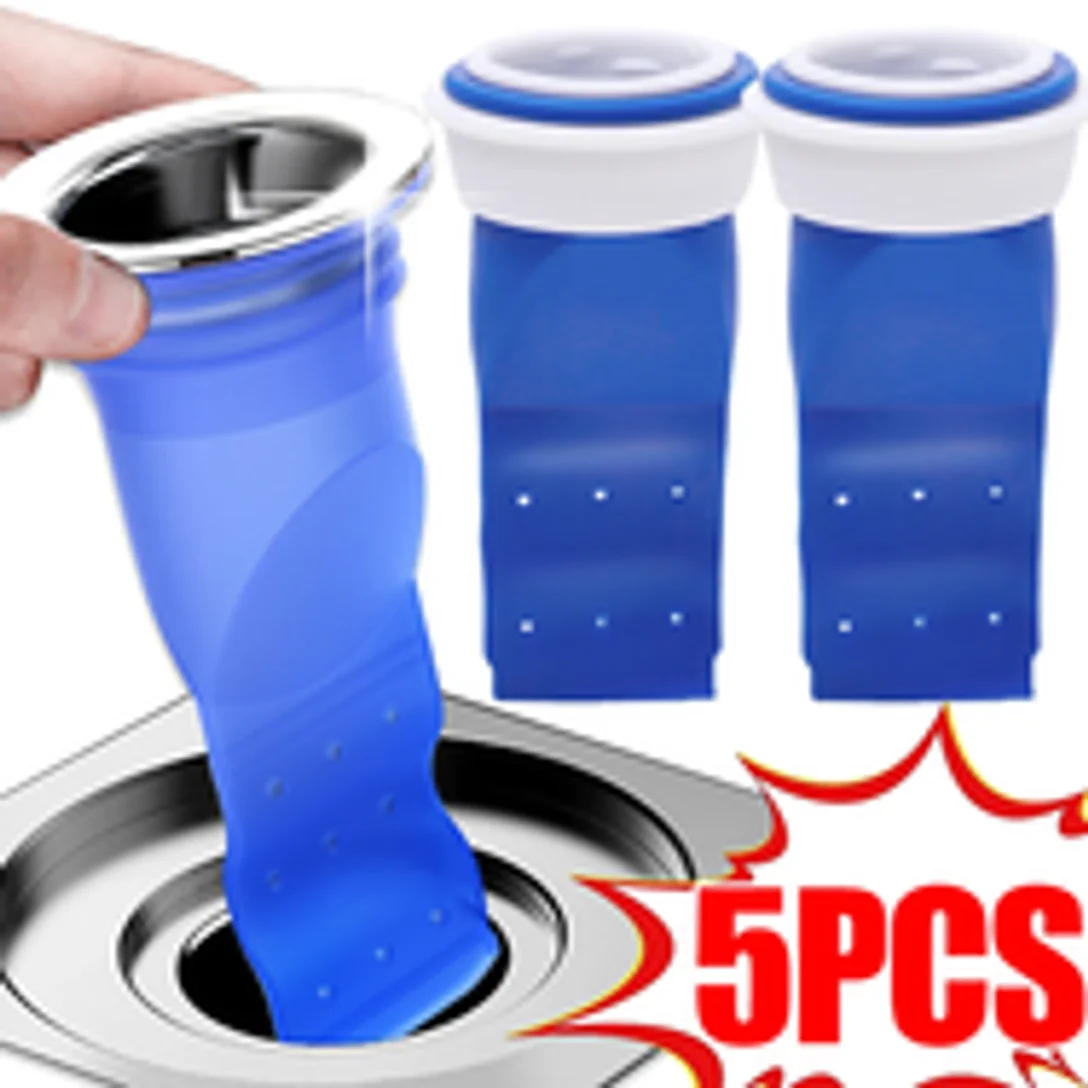 

Floor Drain Anti Odor Smell Sinks Waste Hair Clogging Sewer Pipe Silicone Stopper Water Filter Bathroom Kitchen Shower Plug Tool