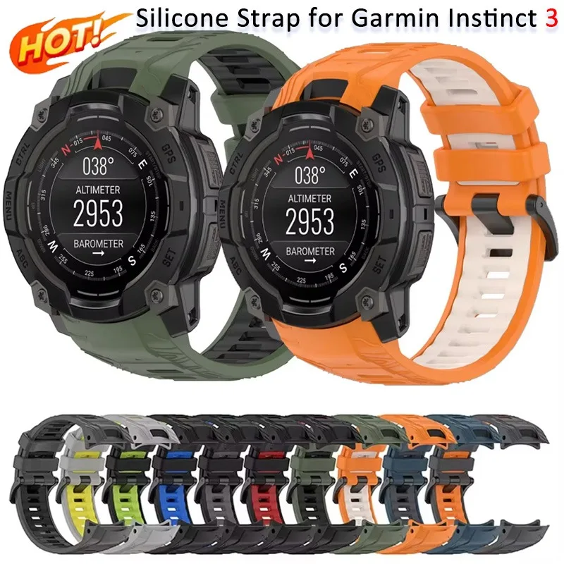 

Soft Silicone Strap for Garmin Instinct 3 45mm 50mm Original Replacement Bracelet Wristband Garmin 3 50mm 45mm Band Accessories