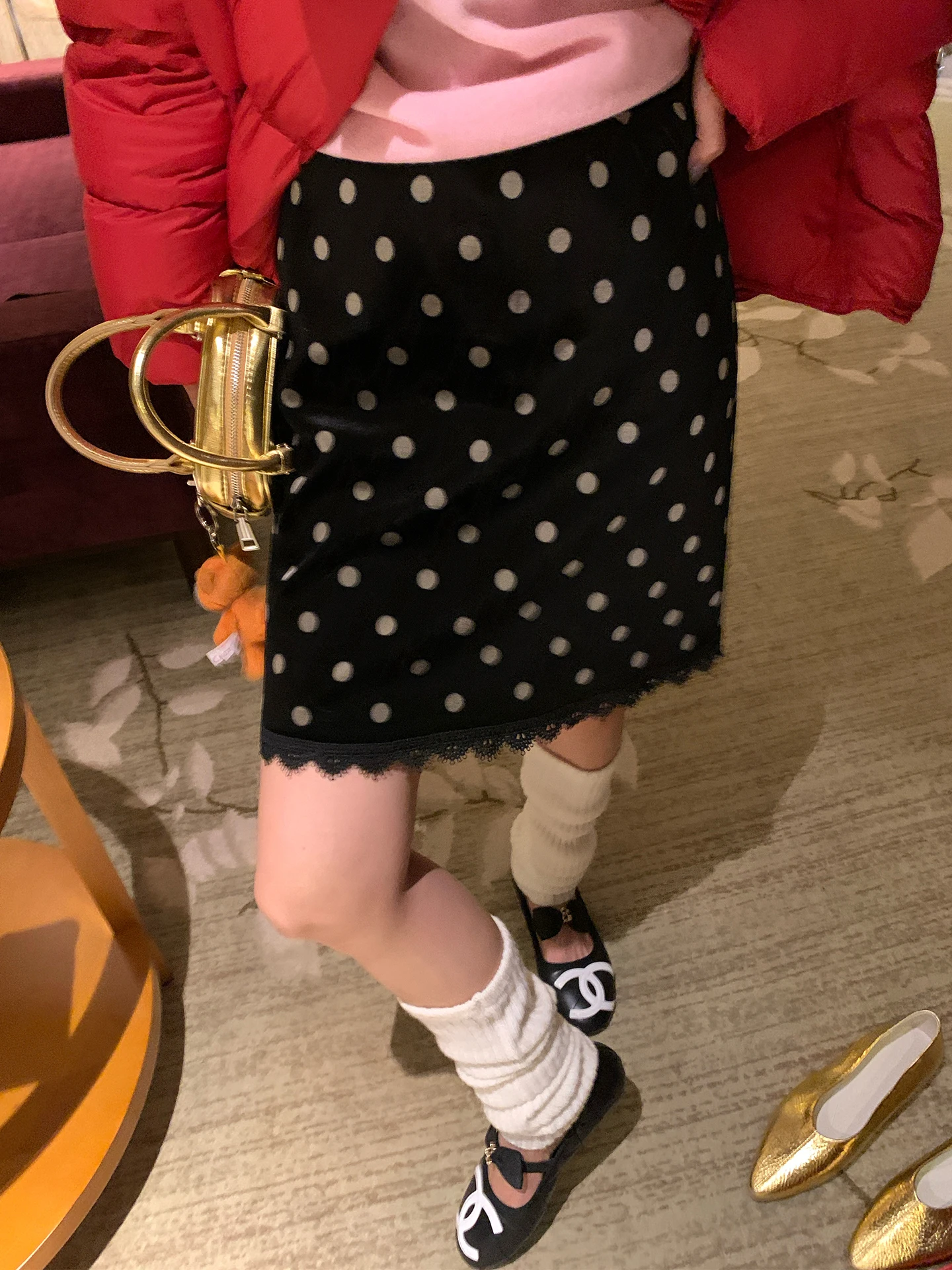 

Бархатная юбка Fro, черная теплая юбка в горошек с кружевным принтом, зимнее новое поступление, женская юбка трапециевидной формы с высокой талией