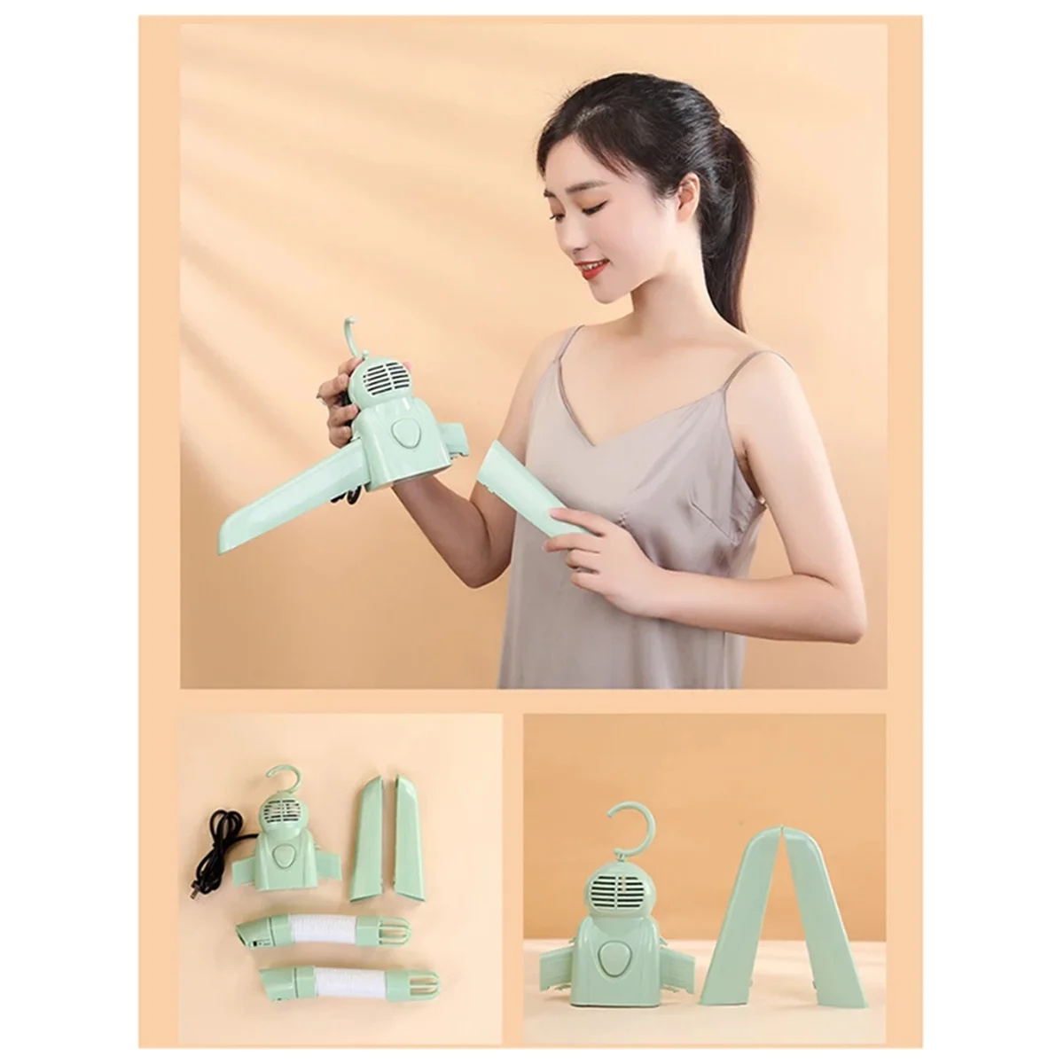 X11AA Portable Drying Clothes Hanger Shoe Dryer Smart Home Small Dryer Warm Air Clothes Dryer Business Trip Artifact US-Plug