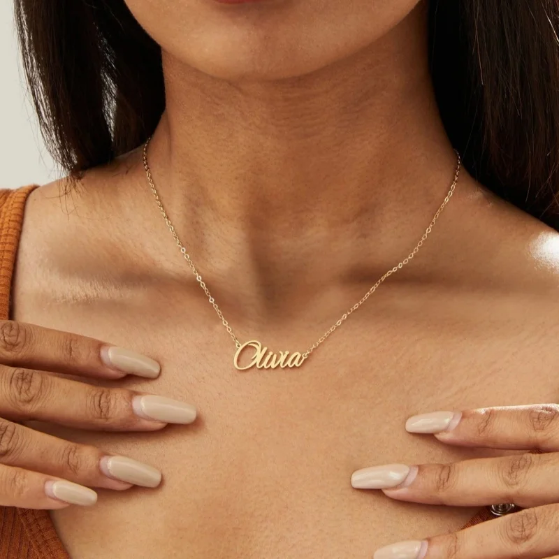 Custom Handwritten Name Necklace, Personalized Stainless Steel