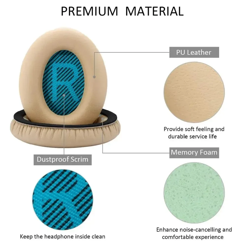 استبدال منصات الأذن ل Bose QuietComfort ، يفشل الأذن ، وسادة ، إصلاح أجزاء ، 15 ، 2 ، QC2 ، QC15 سماعات