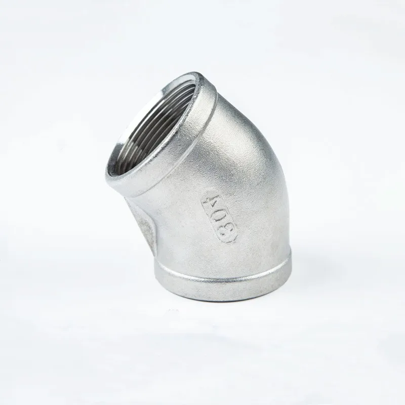 

BSPT1/4 3/8 1/2 3/4 1 1-1/4 Thread Female Stainless Steel SS304 45 Degree Elbow Max 150 psi Fittings For Water Gas Oil